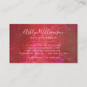 Carte De Visite Aquarelle en marbre moderne or violet bleu & vert (Dos)