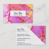 Carte De Visite *~* Aquarelle en marbre organique Abstrait gras (Devant / Derrière)