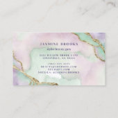 Carte De Visite Aquarelle en or de lavande et de menthe (Dos)