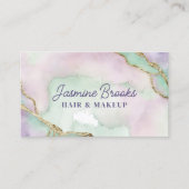 Carte De Visite Aquarelle en or de lavande et de menthe (Devant)