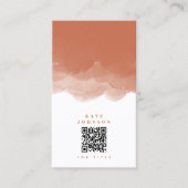Carte De Visite Aquarelle en terre cuite moderne QR Code Médias so (Devant)