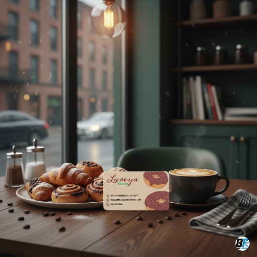 Carte De Visite aquarelle et feuille fausse brune