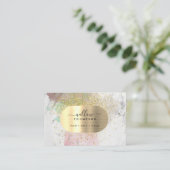 Carte De Visite Aquarelle et marbre Pierre Faux Parties scintillan (Debout devant)