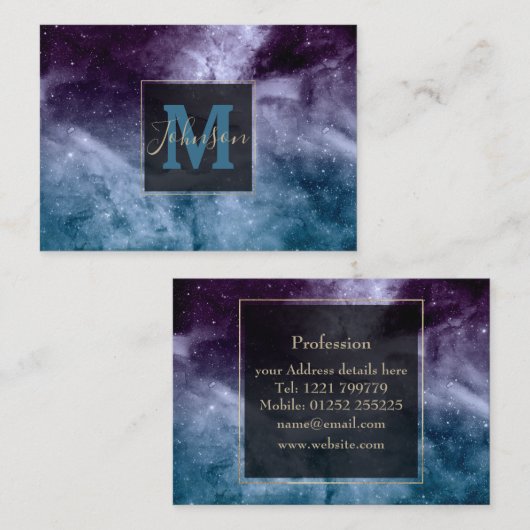 Carte De Visite Aquarelle et nébuleuse conception abstraite (Devant / Derrière)