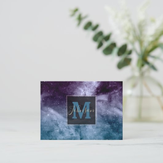 Carte De Visite Aquarelle et nébuleuse conception abstraite (Debout devant)