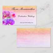 Carte De Visite Aquarelle et orchidées Événements Style Beauté Des (Devant / Derrière)