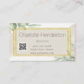 Carte de visite aquarelle eucalyptus (Dos)