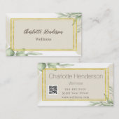 Carte de visite aquarelle eucalyptus (Devant / Derrière)