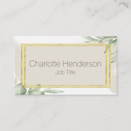 Carte de visite aquarelle eucalyptus (Devant)
