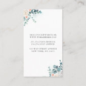 Carte De Visite Aquarelle Eucalyptus | Floral Green Elegant (Dos)