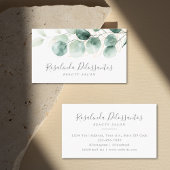 Carte De Visite Aquarelle Eucalyptus Verdure Feuillage Doré