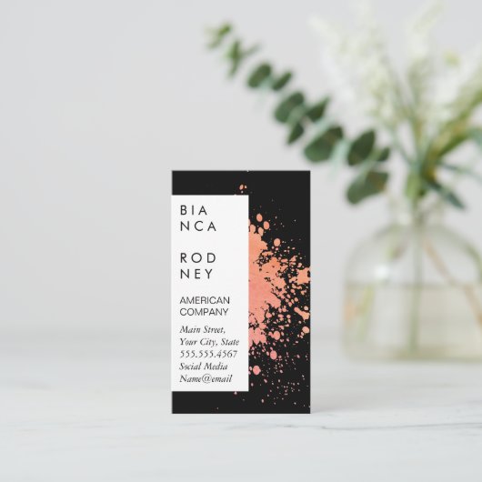 Carte De Visite Aquarelle Expressive Splatter (Debout devant)