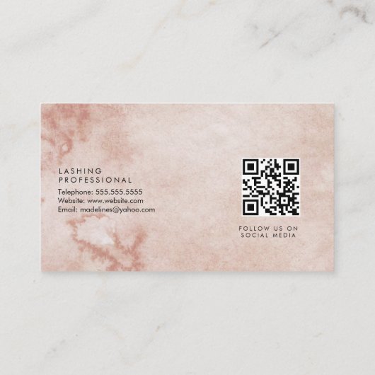 Carte De Visite Aquarelle Eyelashes Extensions Salon Beauté (Dos)