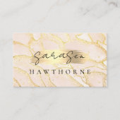 Carte De Visite Aquarelle Faux Gold Foil brossé Parties scintillan (Devant)