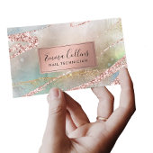 Carte De Visite Aquarelle Faux Rose Gold Foil