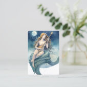 Carte De Visite Aquarelle Fée de la Nuit (Debout devant)