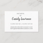 Carte De Visite Aquarelle féminine Floral artisanal (Dos)