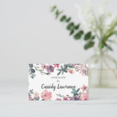Carte De Visite Aquarelle féminine Floral artisanal (Debout devant)