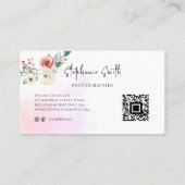 Carte De Visite Aquarelle féminine Florale moderne rose (Dos)