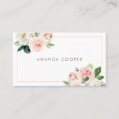 Carte De Visite Aquarelle féminine rose pâle (Devant)