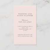 Carte De Visite Aquarelle féminine rose pâle (Dos)