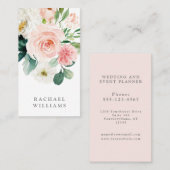 Carte De Visite Aquarelle féminine rose pâle (Devant / Derrière)