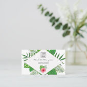 Carte De Visite Aquarelle feuillage tropical personnalisé (Debout devant)