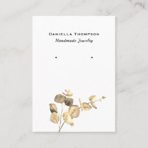 Carte De Visite Aquarelle Feuille Boutique Bijoux Écouter