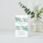 Carte De Visite Aquarelle Feuille Monstera Palm (Debout devant)
