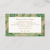 Carte De Visite Aquarelle Feuille tropical Motif sur Kraft (Dos)