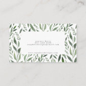 Carte De Visite aquarelle feuillue fleurie élégant (Dos)