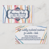 Carte De Visite Aquarelle fil crochet crochets homespun emballage (Devant / Derrière)