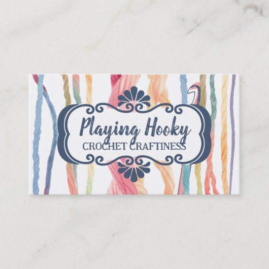 Carte De Visite Aquarelle fil crochet crochets homespun emballage (Devant)