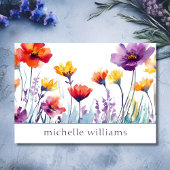 Carte De Visite Aquarelle Fleur Fleur sauvage botanique