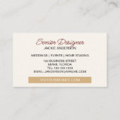 Carte De Visite Aquarelle fleur sauvage de feuillage vert (Dos)