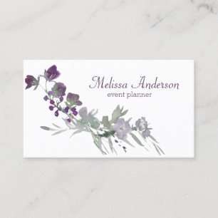 Carte De Visite Aquarelle Fleur sauvage Lavender Floral