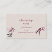 Carte De Visite Aquarelle Fleuriste Boutique (Dos)
