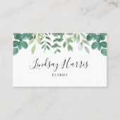 Carte De Visite Aquarelle fleuriste Eucalyptus Foliage (Devant)