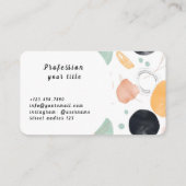 Carte De Visite Aquarelle Fleurs Abstraites (Dos)
