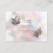 Carte De Visite Aquarelle Fleurs Abstraites Gold Frame Chic Modern (Dos)