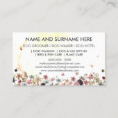 Carte De Visite Aquarelle Fleurs Animaux de compagnie Sitter Walke (Dos)