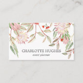 Carte De Visite Aquarelle Fleurs australiennes Blush Rose & Grey (Devant)