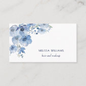 Carte De Visite Aquarelle Fleurs Bleues (Devant)