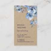 Carte De Visite Aquarelle Fleurs Bleues Rustiques (Dos)