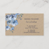 Carte De Visite Aquarelle Fleurs Bleues Rustiques (Dos)