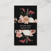 Carte De Visite Aquarelle Fleurs Bourgognes Roses (Devant)