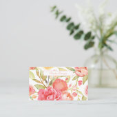 Carte De Visite Aquarelle Fleurs de Jardin (Debout devant)