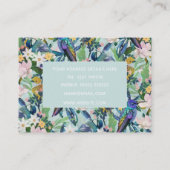 Carte De Visite Aquarelle Fleurs de printemps Oiseaux Motifs (Dos)