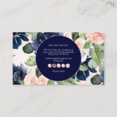 Carte De Visite Aquarelle Fleurs Dusty Marine Bleu do-it-yourself (Dos)