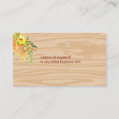 Carte De Visite Aquarelle Fleurs florales Bois rustique (Dos)
